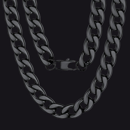 Sturdy Cuban Link Chain Necklace Lobster Clasp for