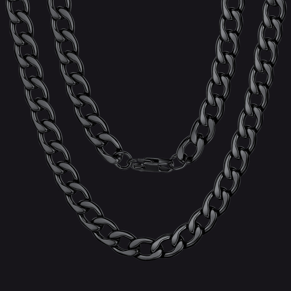 Sturdy Cuban Link Chain Necklace Lobster Clasp for