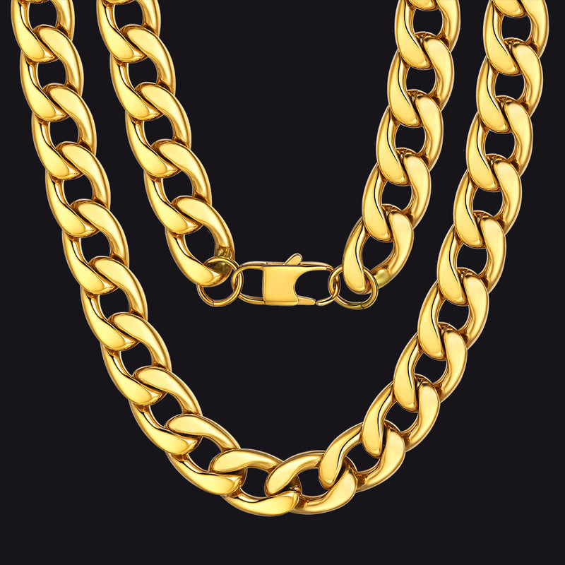 Sturdy Cuban Link Chain Necklace Lobster Clasp for