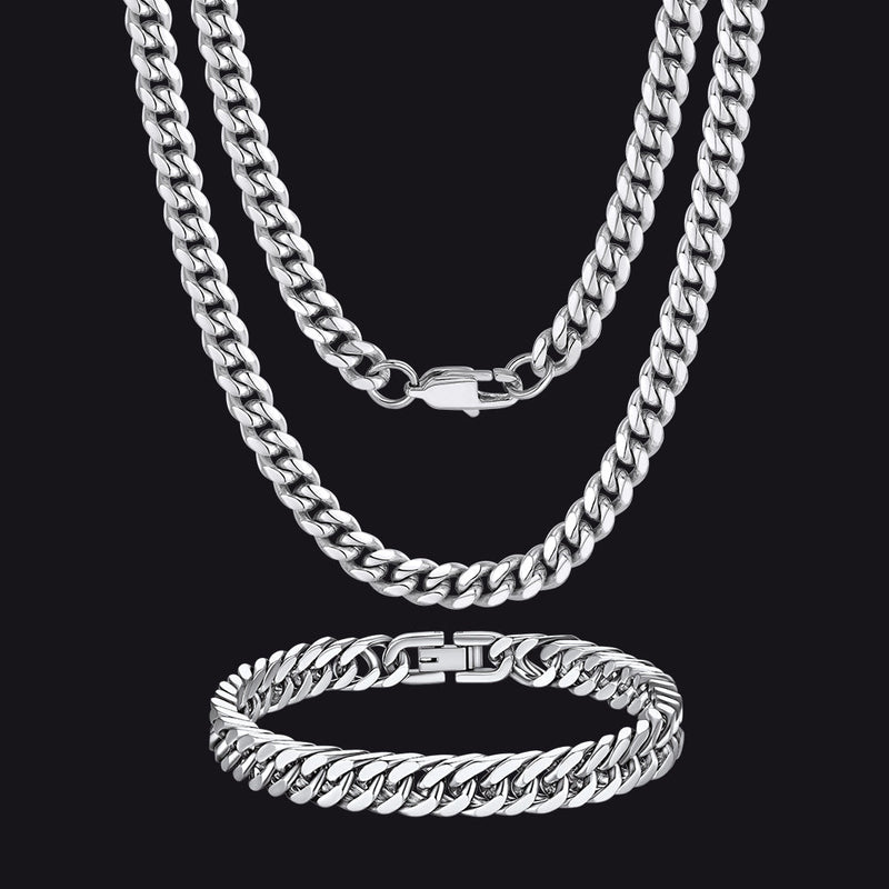 6mm Cuban Link Chain & Bracelet Gift Set for