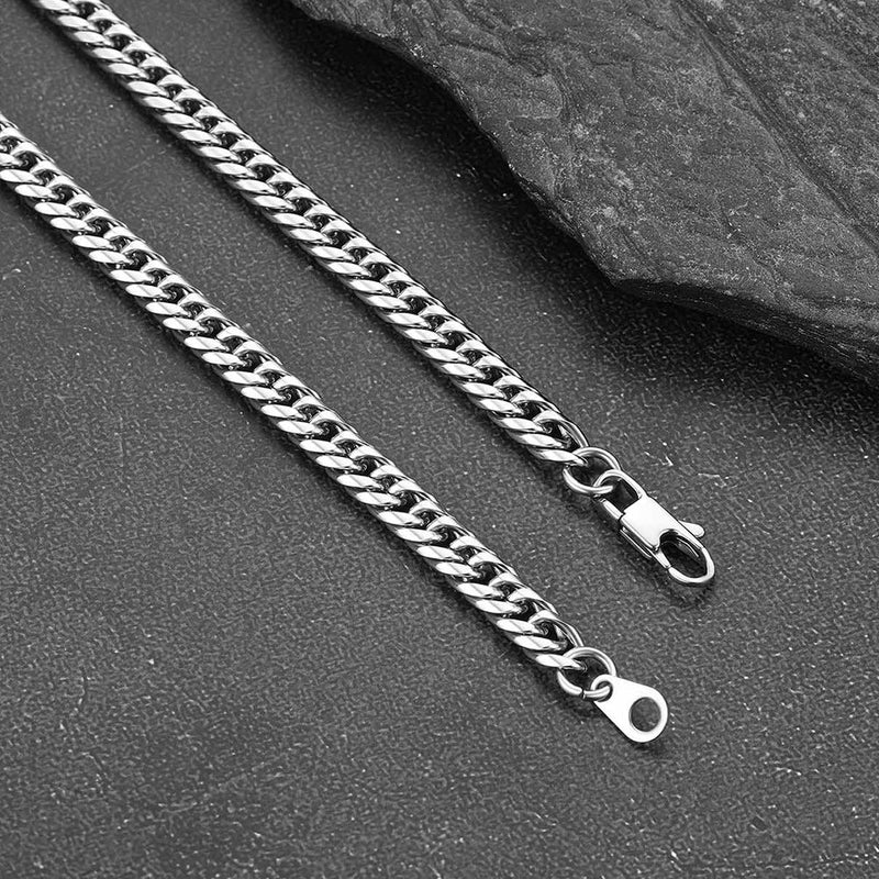 3mm Twisted Rope Chain & 6mm Miami Cuban Chain Set for