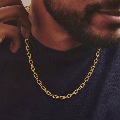 Classic Rolo Cable Link Chain Necklace Stainless Steel Chain for