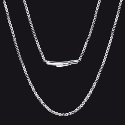 2mm Stainless Steel Rolo Cable Chain Necklace for