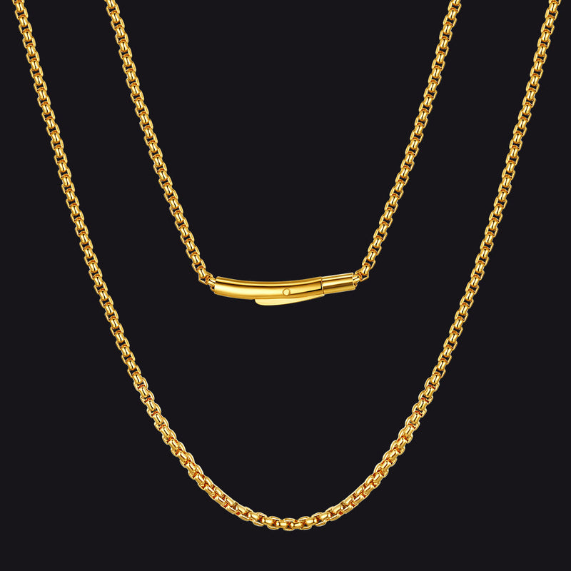 2mm Stainless Steel Rolo Cable Chain Necklace for