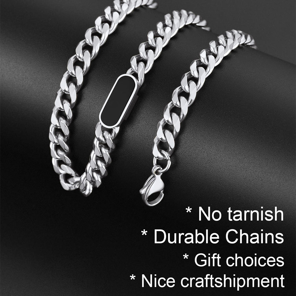 7mm Custom Engraved Name Choker Link Chain Necklace for