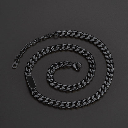 7mm Custom Engraved Name Choker Link Chain Necklace for