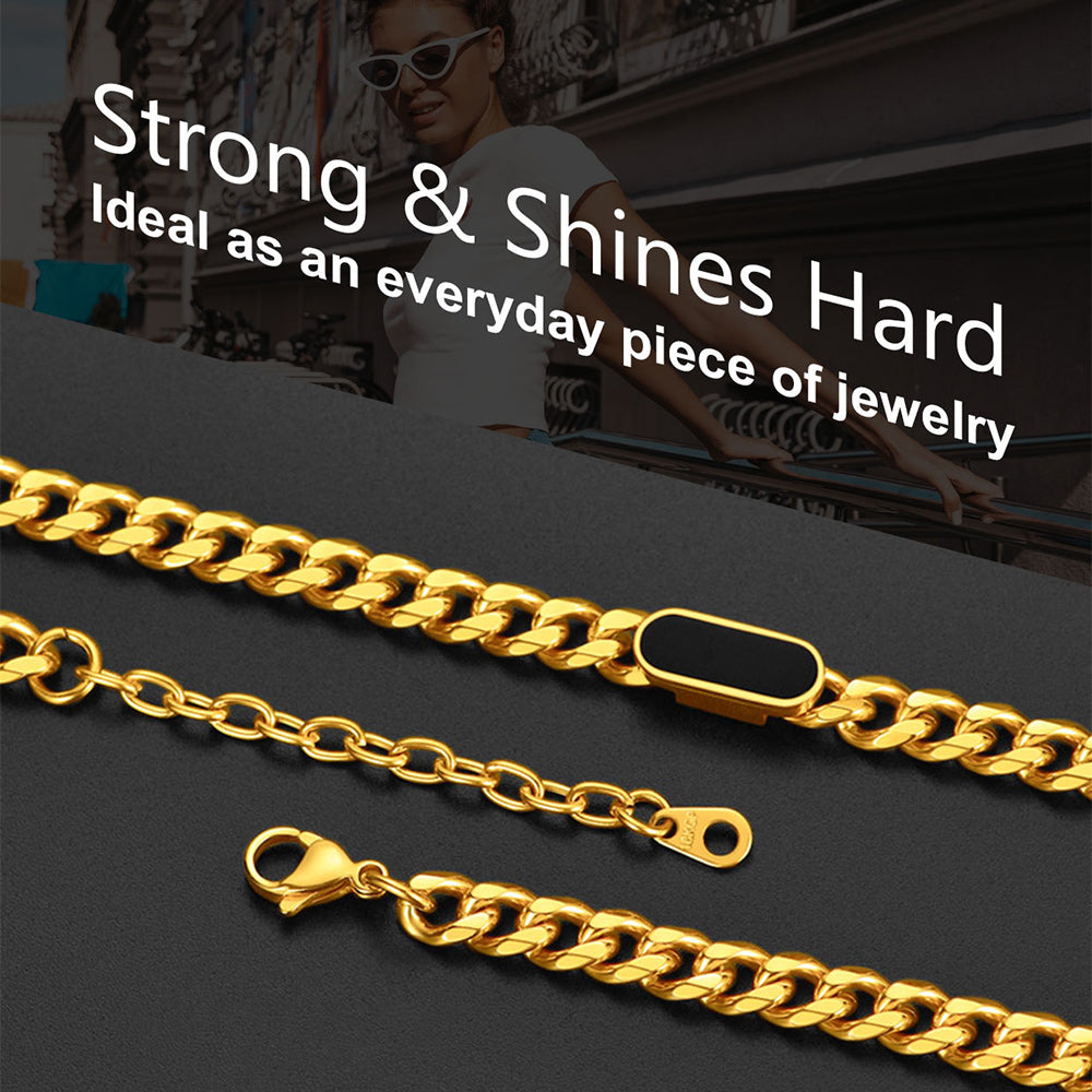 7mm Custom Engraved Name Choker Link Chain Necklace for