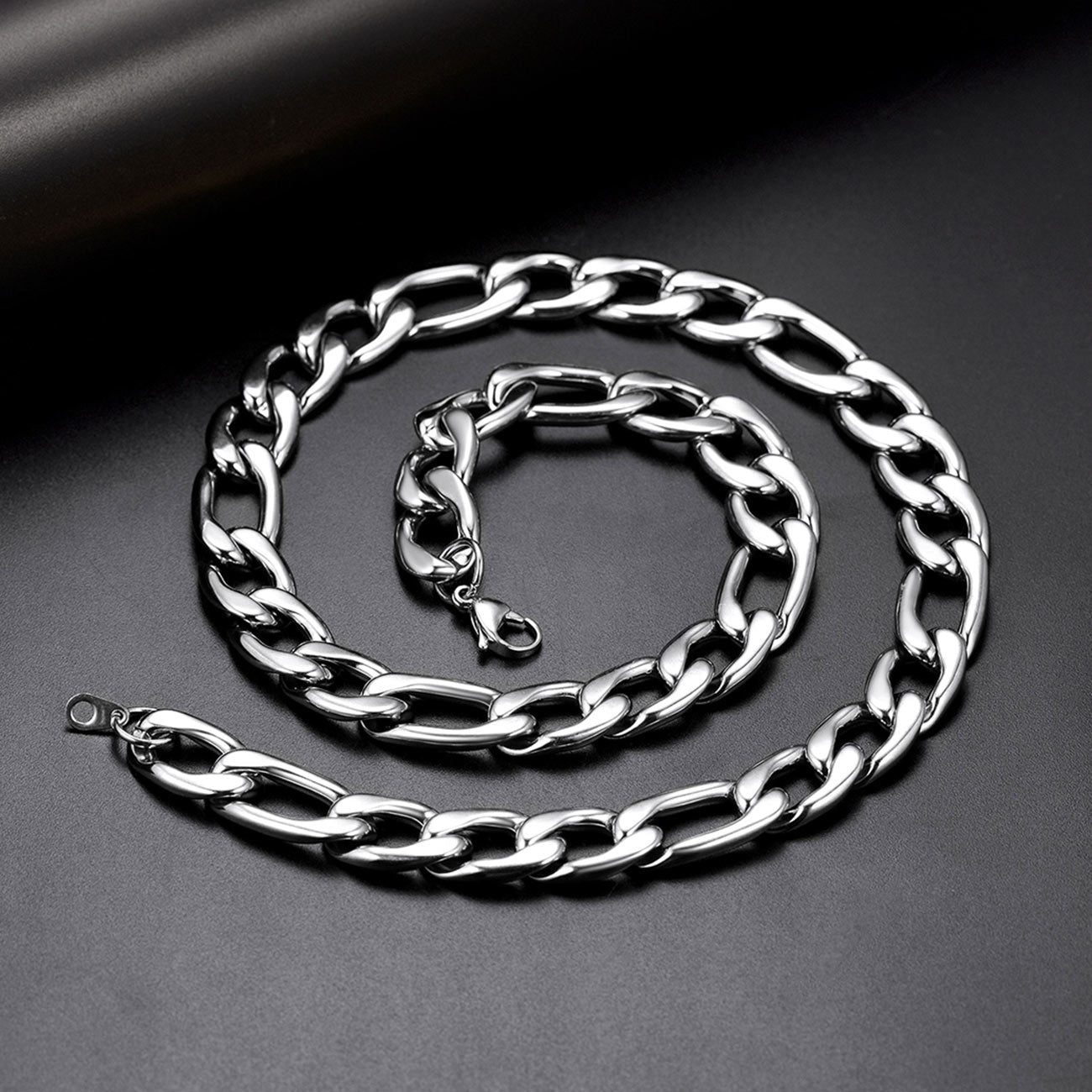 Flash 12mm Figaro Chain Necklace for for