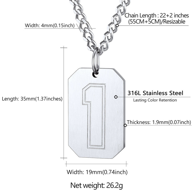 Custom Baseball Jersey Number Dog Tag Necklace for Sport