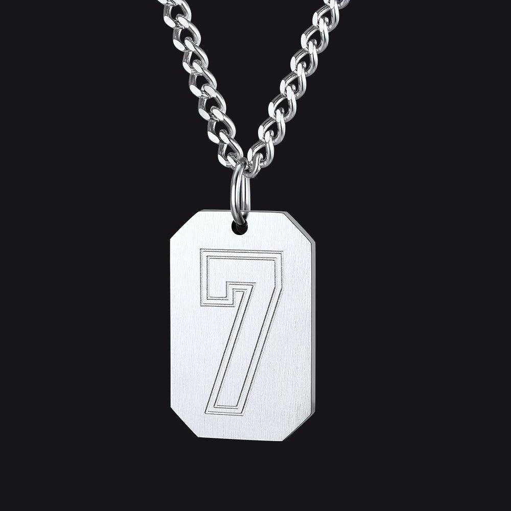Custom Baseball Jersey Number Dog Tag Necklace for Sport