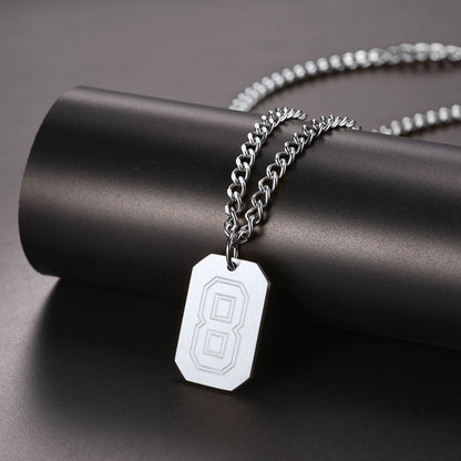Custom Baseball Jersey Number Dog Tag Necklace for Sport