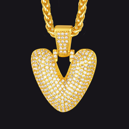 Diamond Bubble Letter Initial Necklace for