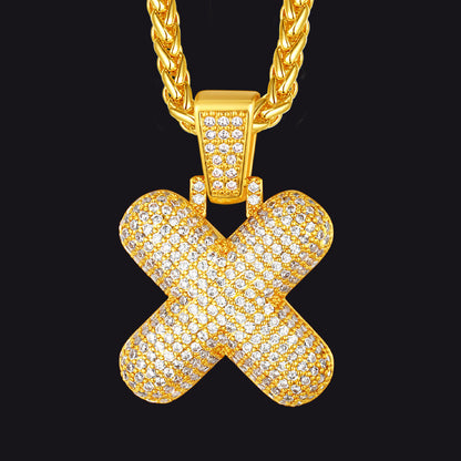 Diamond Bubble Letter Initial Necklace for