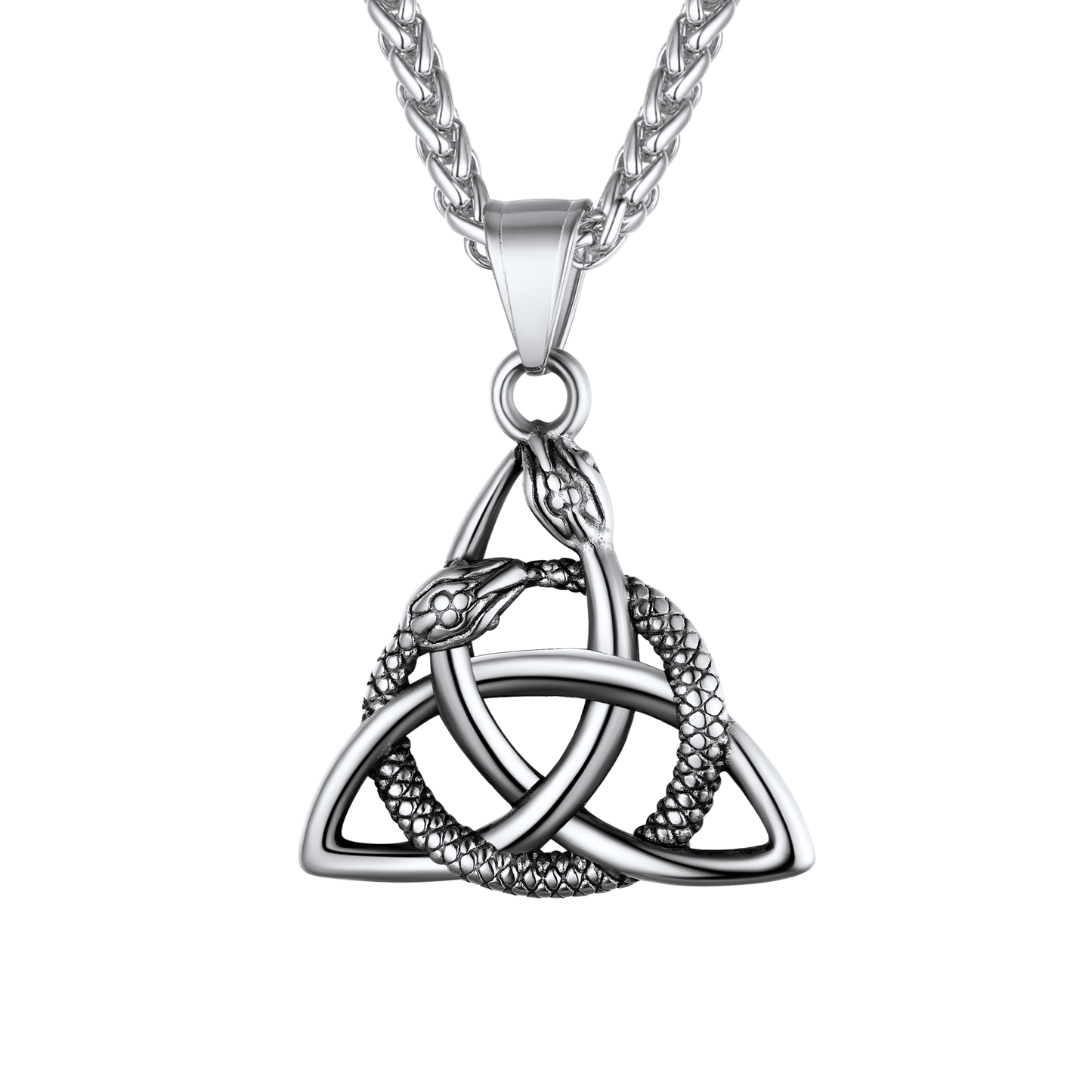 Ouroboros Celtic Knot Snake Pendant Necklace