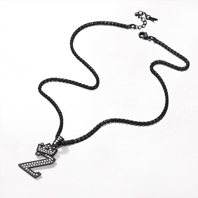Sparkly Bling Crown Diamond Initial Letther Necklace for