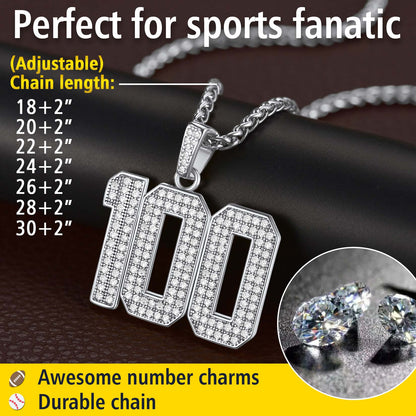 Gameday Custom Jersey Number Necklace With Cz for Sports Fan Cool Gifts
