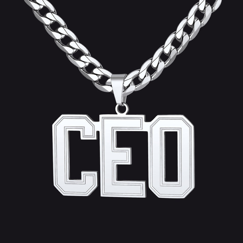 Custom Name Letter Cuban Link Chain Necklace for