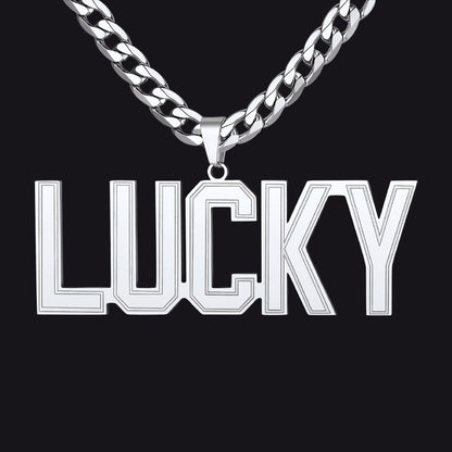 Custom Name Letter Cuban Link Chain Necklace for