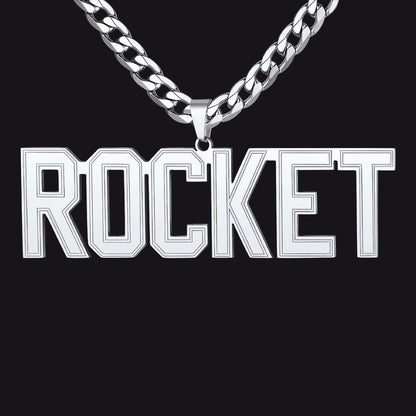 Custom Name Letter Cuban Link Chain Necklace for