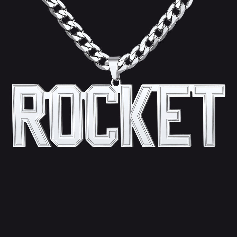 Custom Name Letter Cuban Link Chain Necklace for
