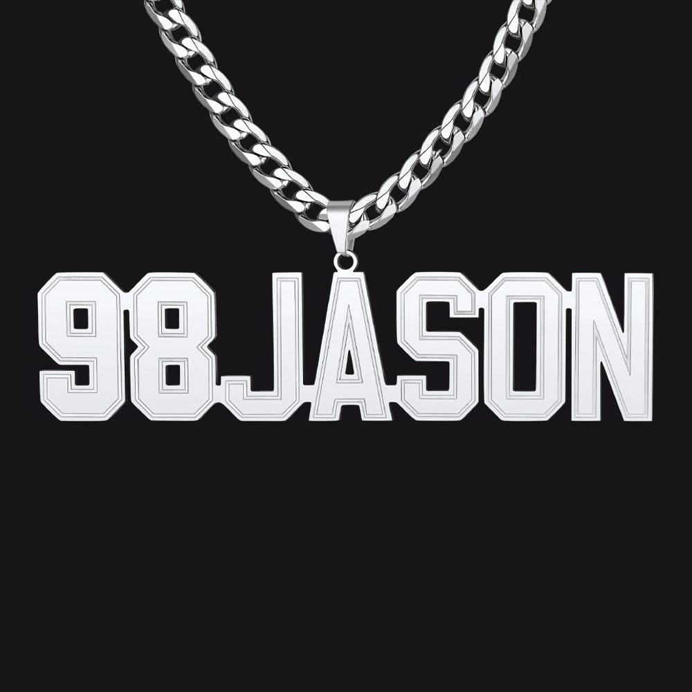 Custom Name Letter Cuban Link Chain Necklace for