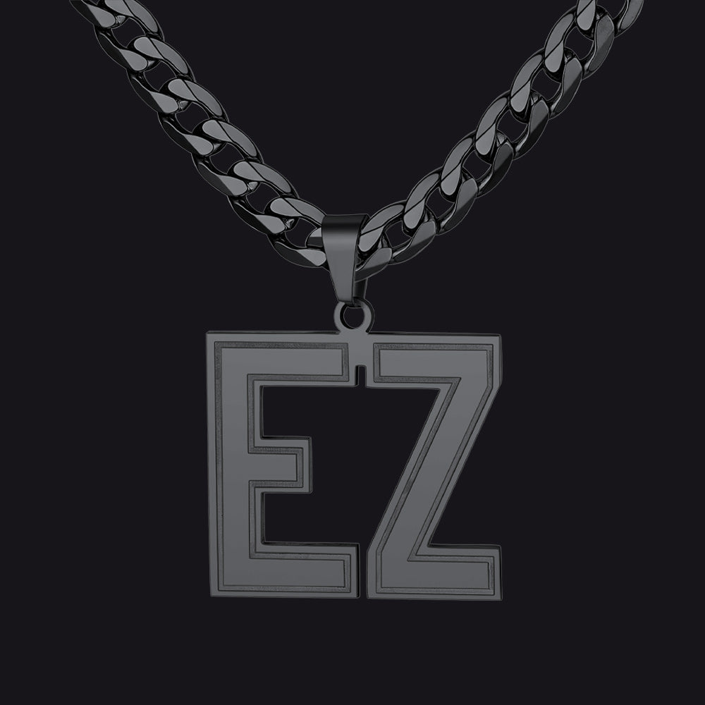 Custom Name Letter Cuban Link Chain Necklace for