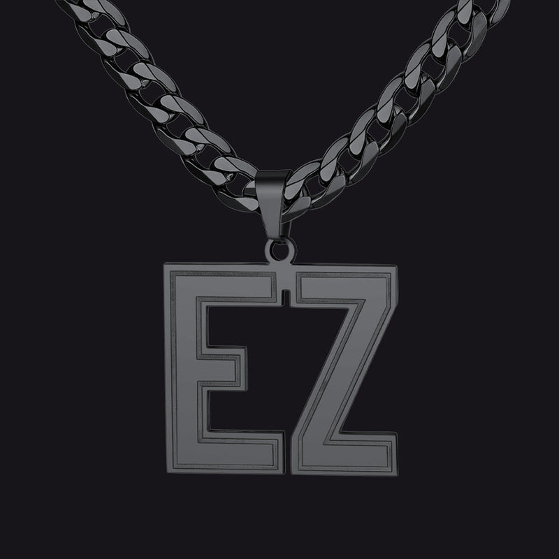 Custom Name Letter Cuban Link Chain Necklace for