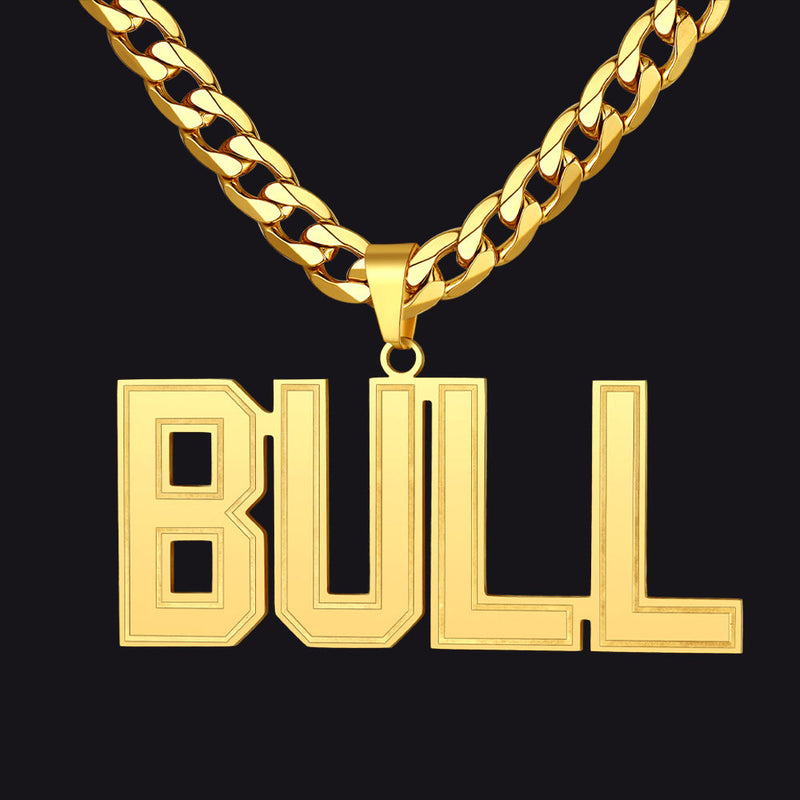 Custom Name Letter Cuban Link Chain Necklace for