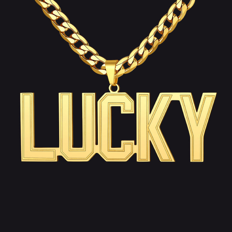 Custom Name Letter Cuban Link Chain Necklace for