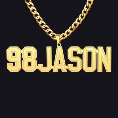 Custom Name Letter Cuban Link Chain Necklace for