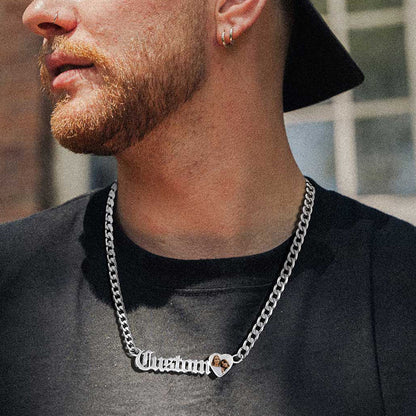 Customized Nameplate Cuban Chain Necklace With Picture Gift for