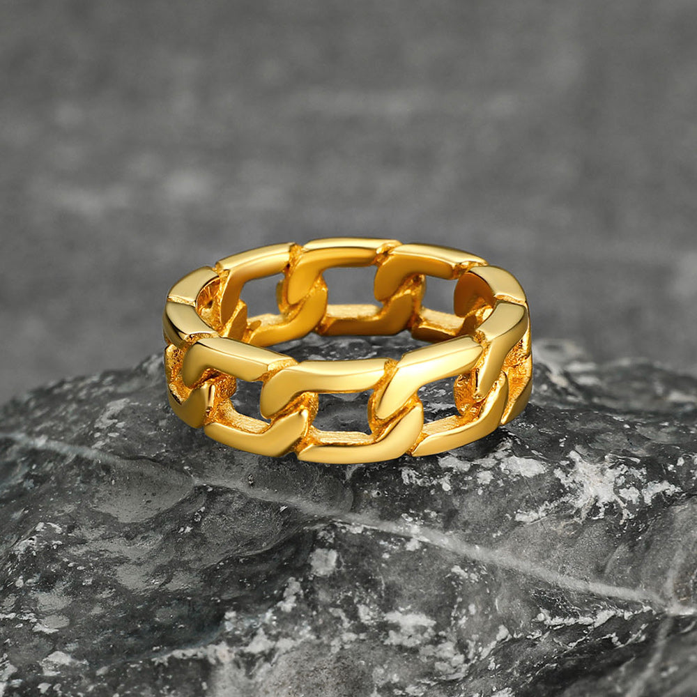 Chunky Cuban Link Chain Ring for Stainless Steel