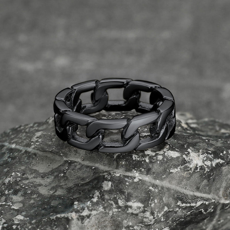 Chunky Cuban Link Chain Ring for Stainless Steel