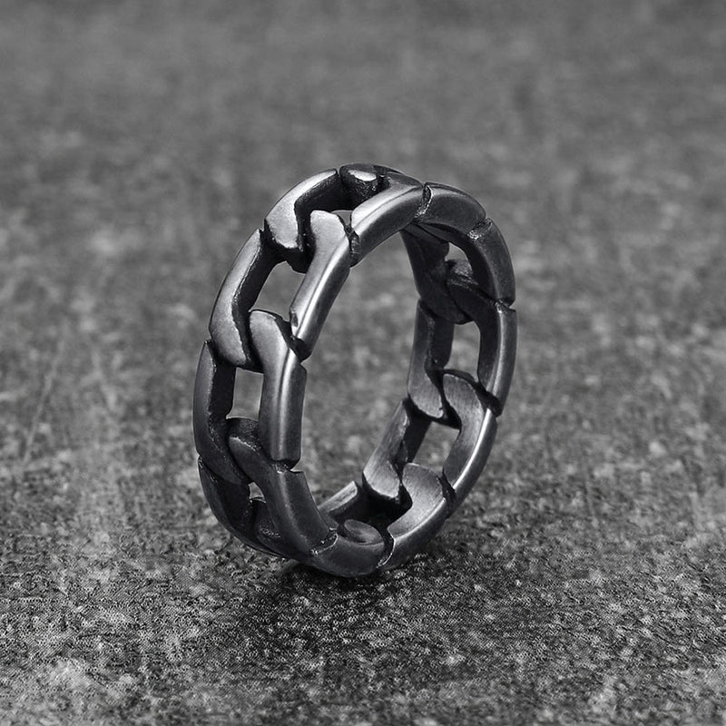 Chunky Cuban Link Chain Ring for Stainless Steel