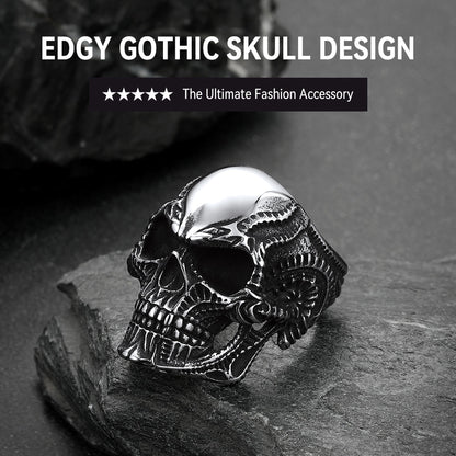 Biker Gothic Skull Ring for in Stainless Steel