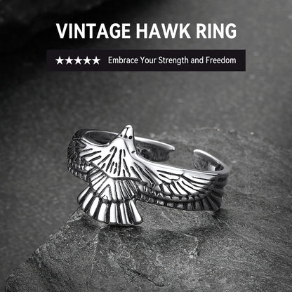 Faithheart Punk Hawk Open Adjustable Ring for