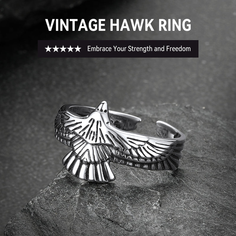 Faithheart Punk Hawk Open Adjustable Ring for