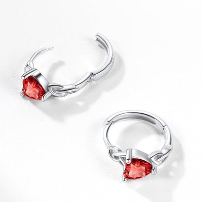 Sterling Silver Celtic Hoop Earrings With Birthstone for