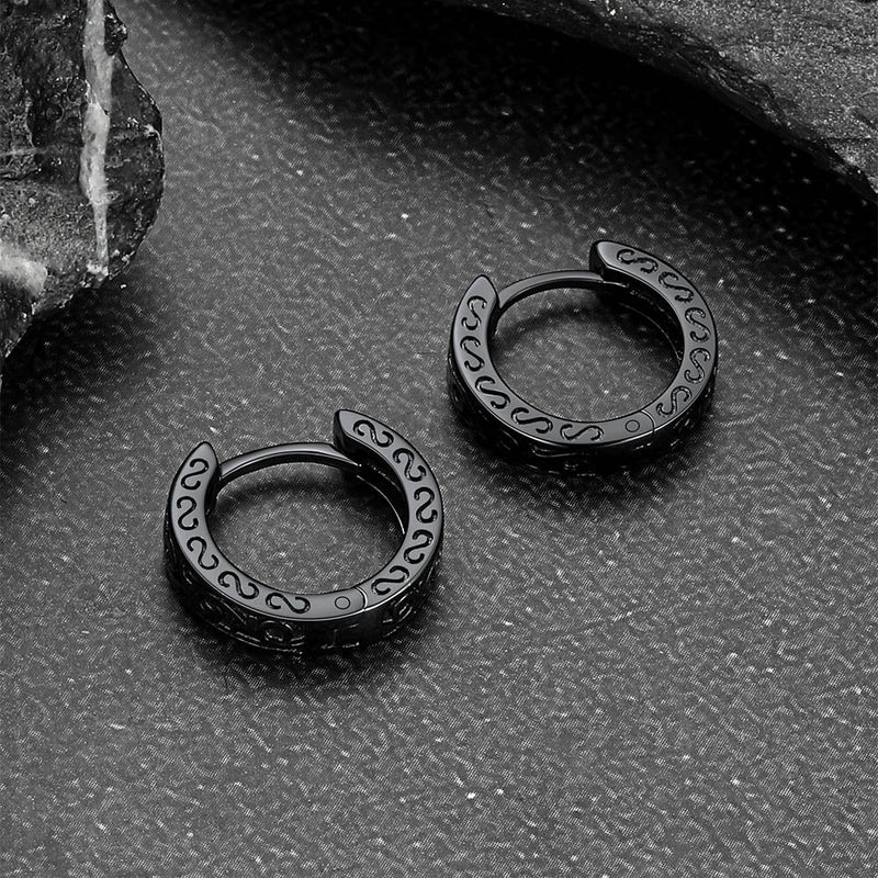 Sterling Silver Vine Celtic Huggie Hoop Earrings for