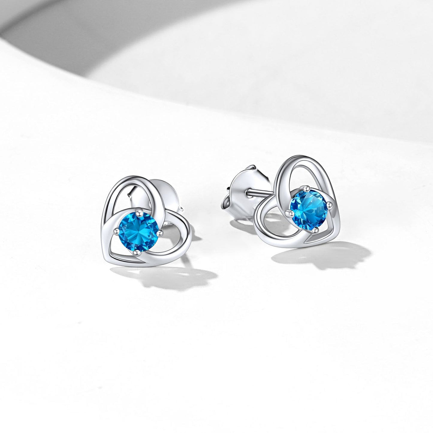Sterling Silver Celtic Knot Birthstone Stud Earrings Birthday Gifts for