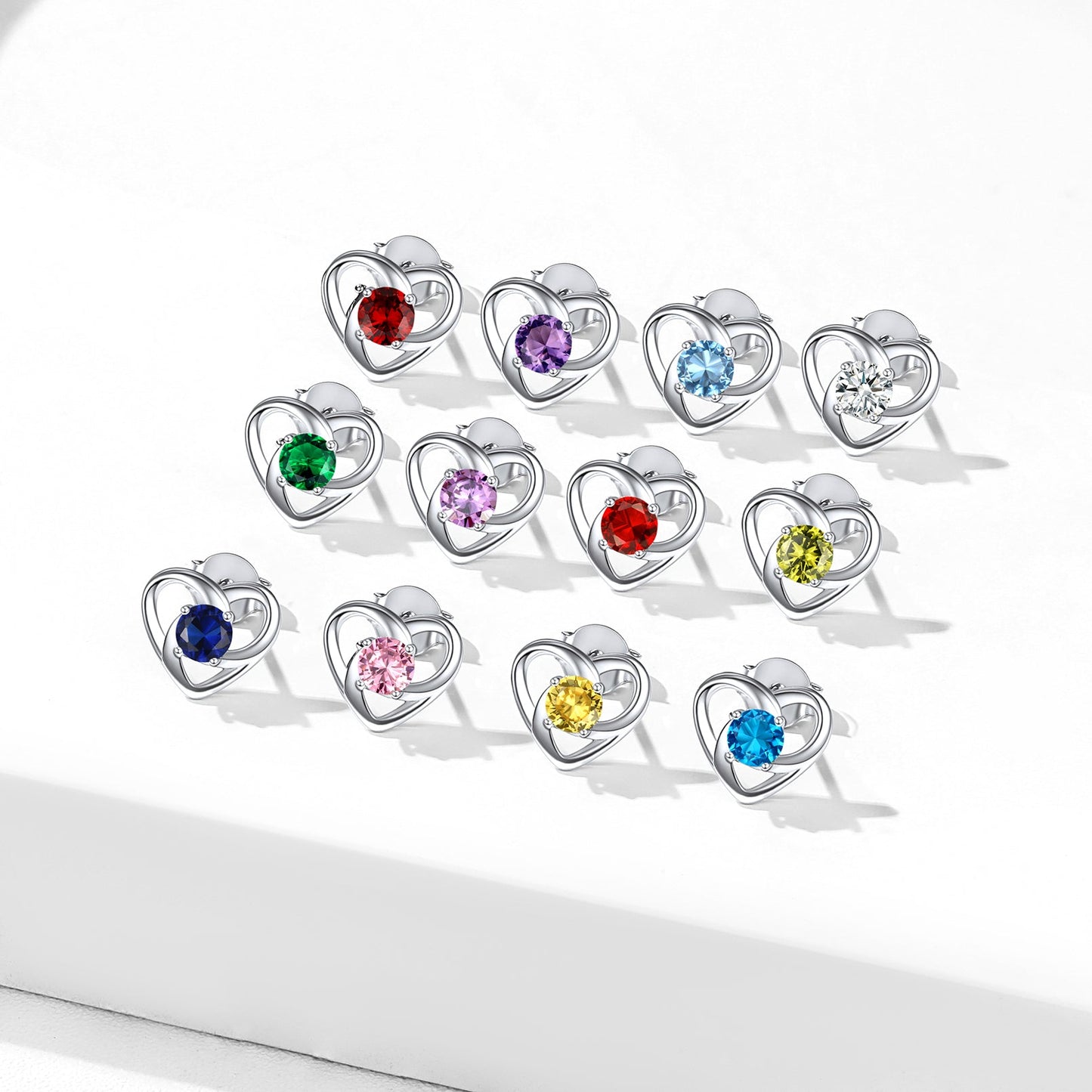 Sterling Silver Celtic Knot Birthstone Stud Earrings Birthday Gifts for