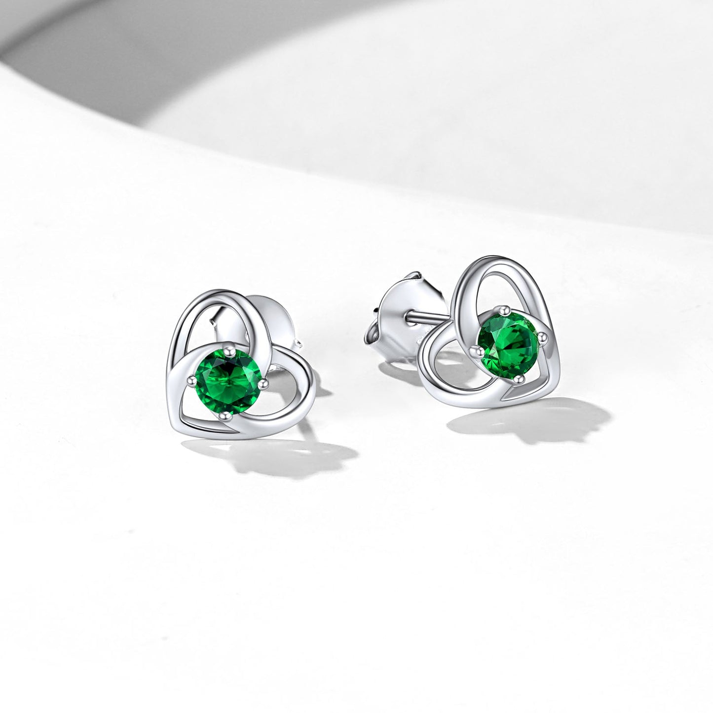 Sterling Silver Celtic Knot Birthstone Stud Earrings Birthday Gifts for