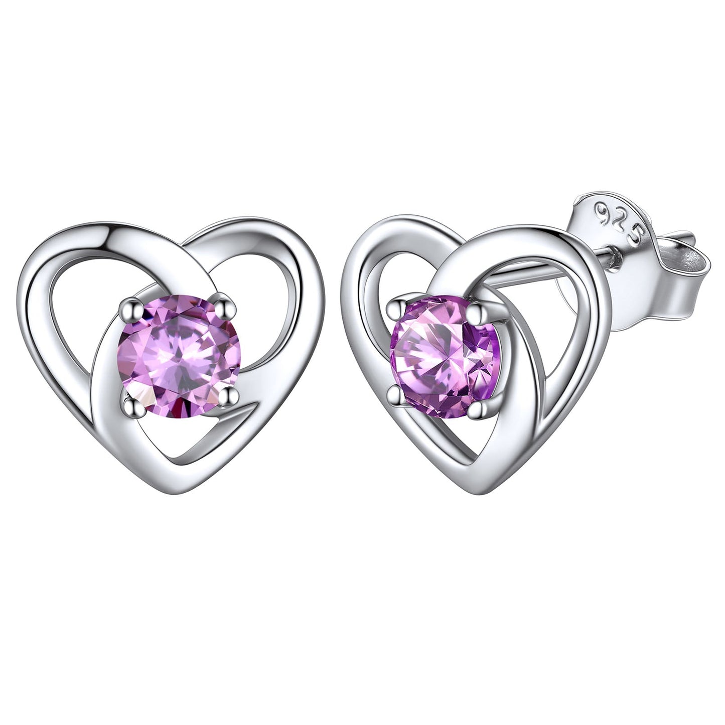 Sterling Silver Celtic Knot Birthstone Stud Earrings Birthday Gifts for