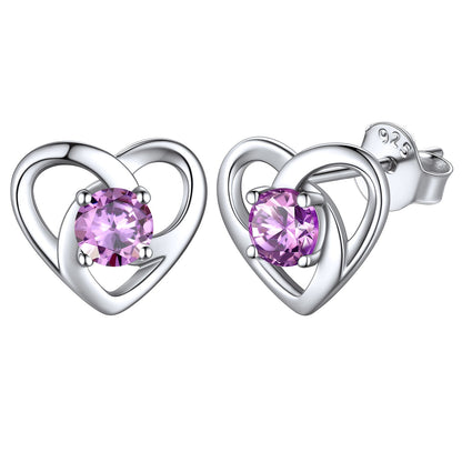 Sterling Silver Celtic Knot Birthstone Stud Earrings Birthday Gifts for
