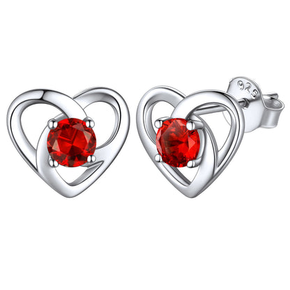 Sterling Silver Celtic Knot Birthstone Stud Earrings Birthday Gifts for