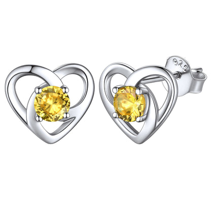 Sterling Silver Celtic Knot Birthstone Stud Earrings Birthday Gifts for