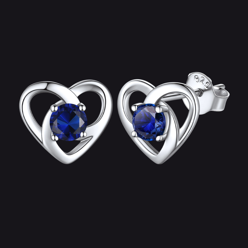 Sterling Silver Celtic Knot Birthstone Stud Earrings Birthday Gifts for