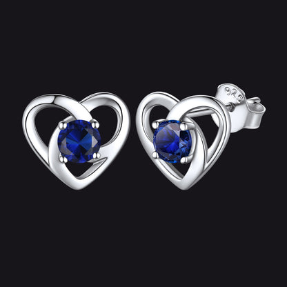 Sterling Silver Celtic Knot Birthstone Stud Earrings Birthday Gifts for