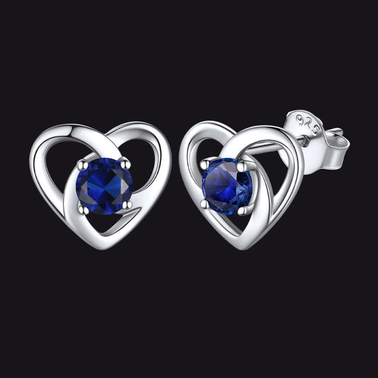 Sterling Silver Celtic Knot Birthstone Stud Earrings Birthday Gifts for