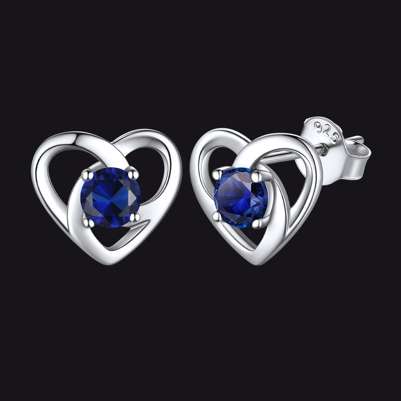 Sterling Silver Celtic Knot Birthstone Stud Earrings Birthday Gifts for
